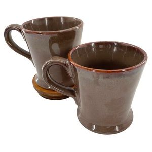 JC Penney Vintage Set of 2 "Variations" Granite Brown in a Graduated Glaze 4"